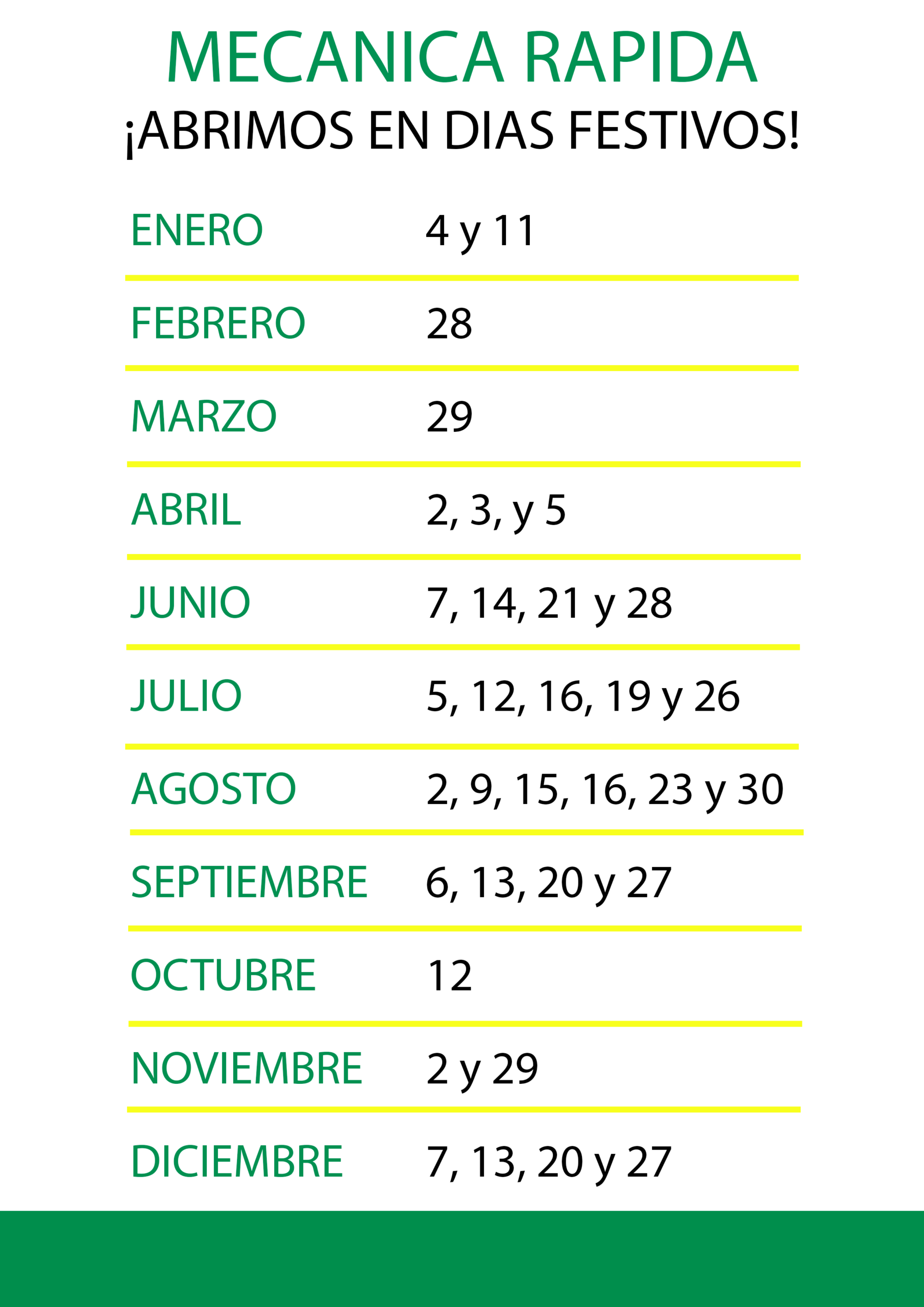 Apertura Festivos